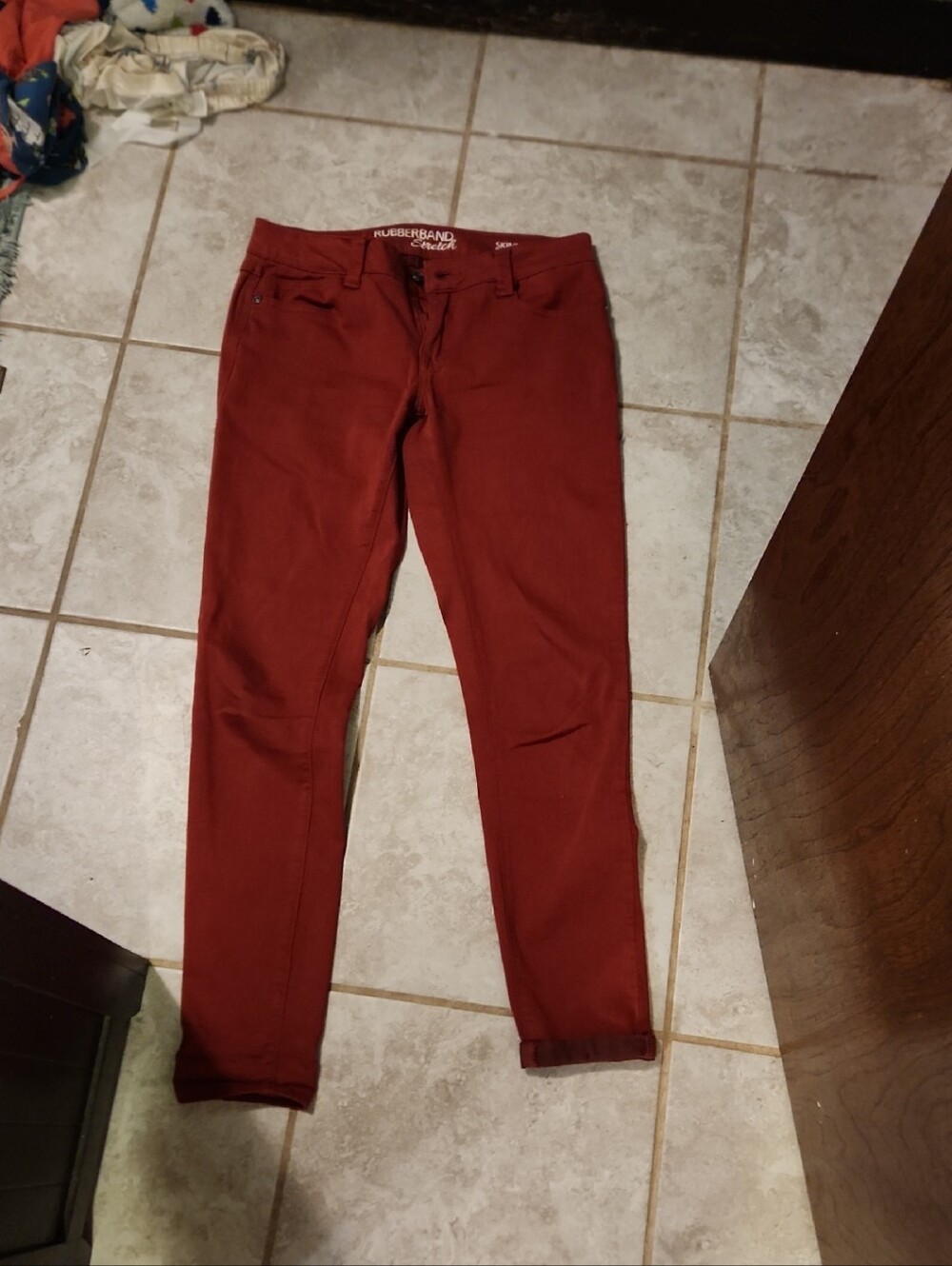 Rust Red Slim Pants